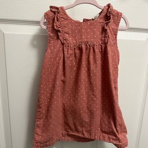 Toddler dress, pink/salmon with polka dots